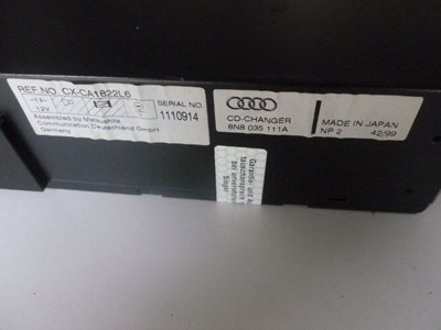 2000 Audi TT Mk1 / 8N - 6 Disc CD Changer 8N8035111A3